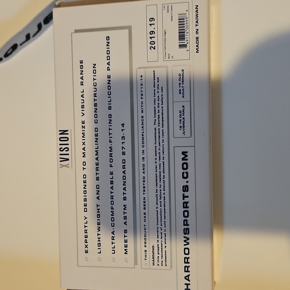 Harrow Lacrosse/Field Hockey Goggles in Black and Gray - Picture 3 of 6